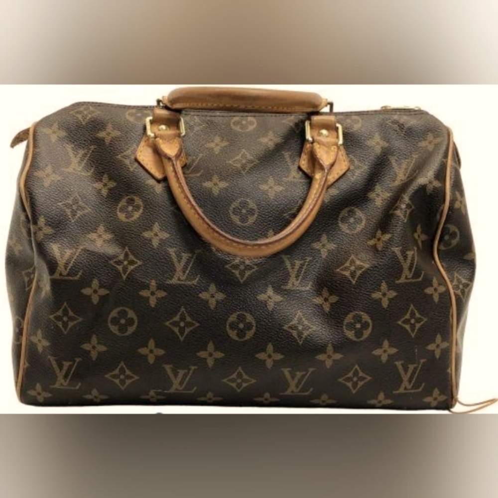 Louis Vuitton Speedy 30 Brown Monogram Coated Canvas Satchel Handbag